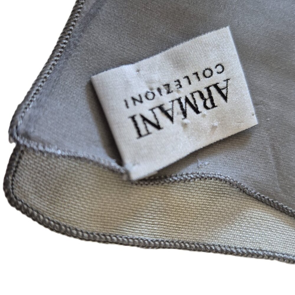 Armani Collezioni Silk Flowing Stole/Scarf Double-layered Silver/gray.